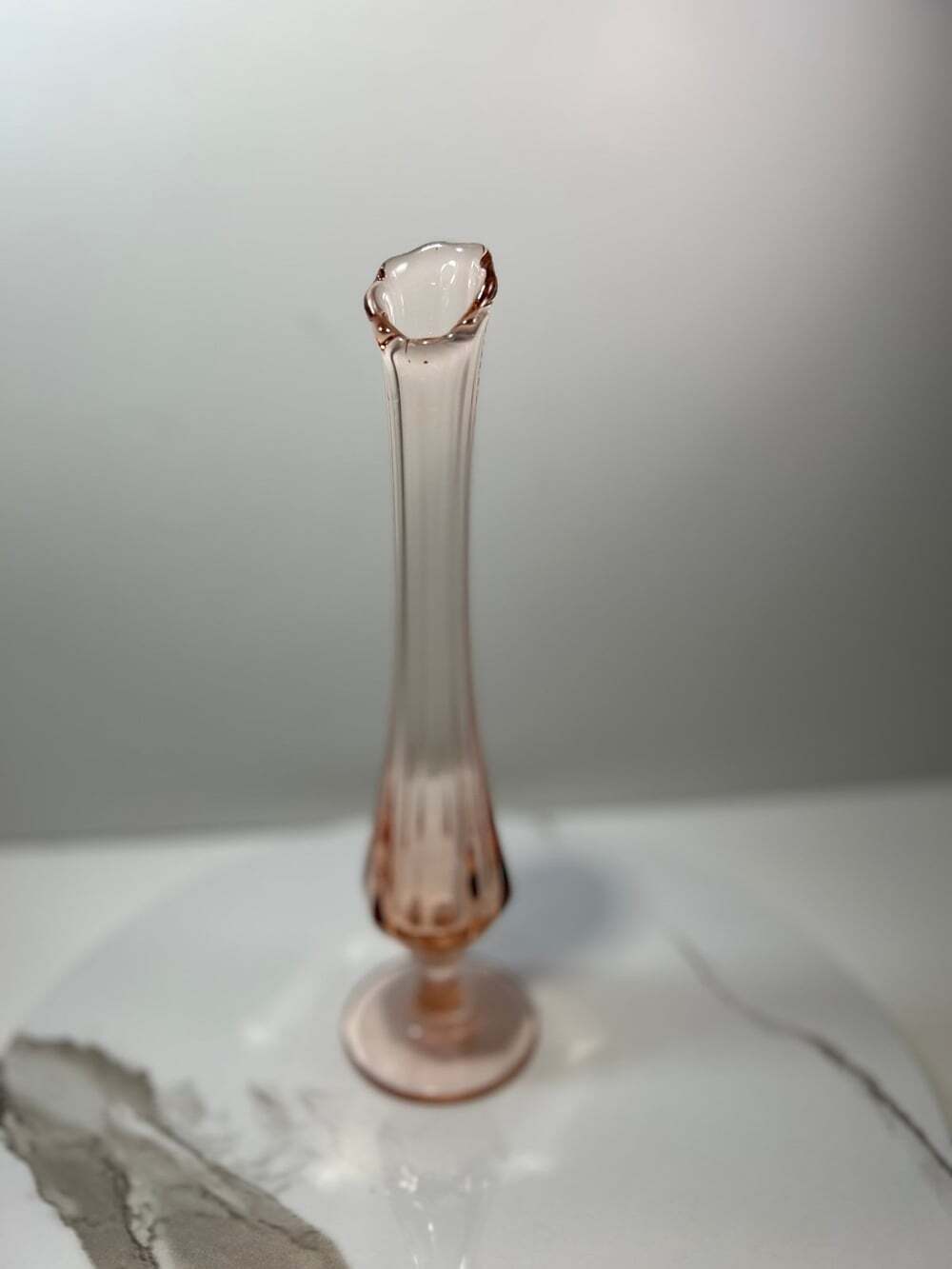Westmoreland vintage peach glass Bud small vase MCM 8.5 “